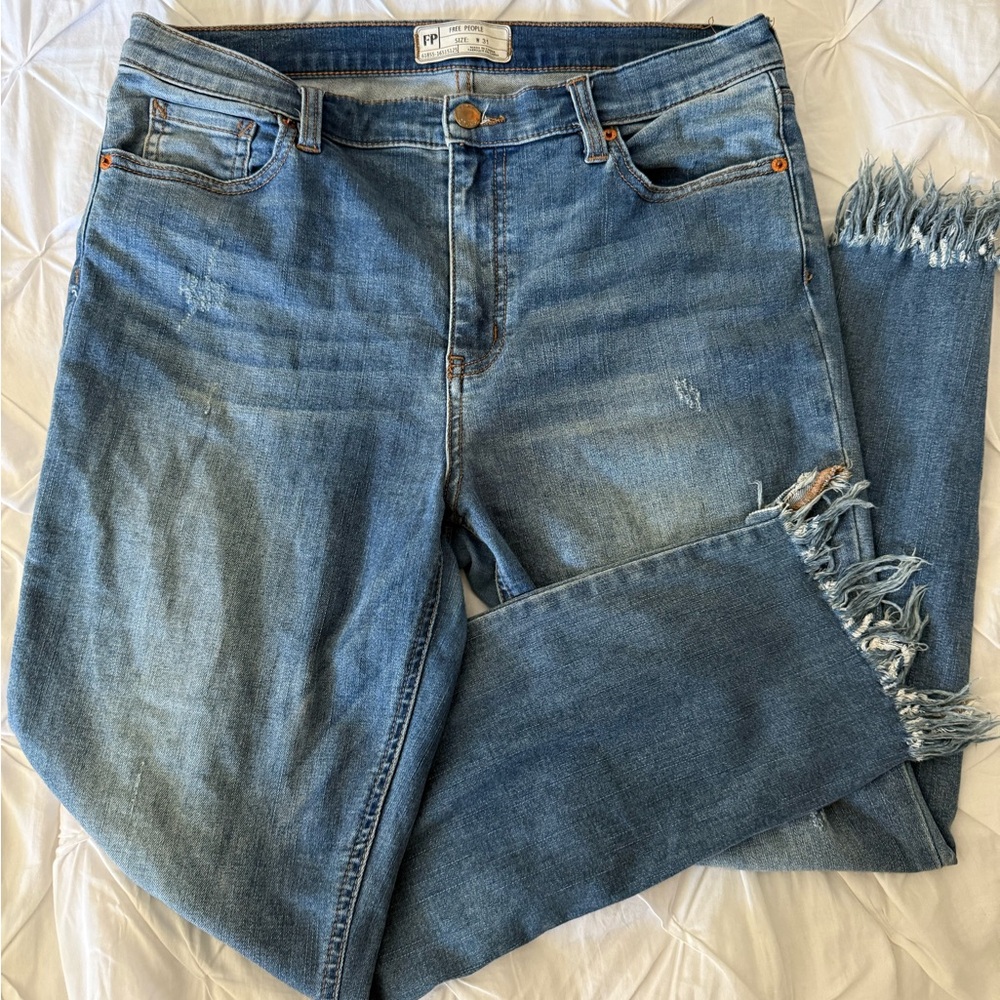 Free People Size 31 Fringe Hem Jeans